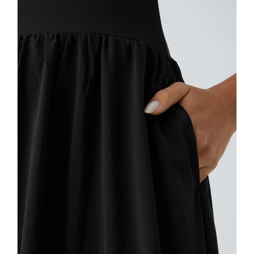 Halara Breezeful Backless Side Pocket Flowy Flare Maxi Quick Dry Slip Dress M - Picture 5 of 14